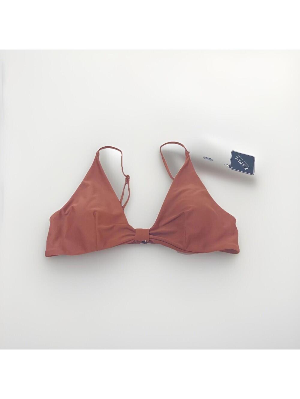 Zaful Bathing Suit Bikini Top, Rustic Tan Brown, Size 6 Medium New Swimwear